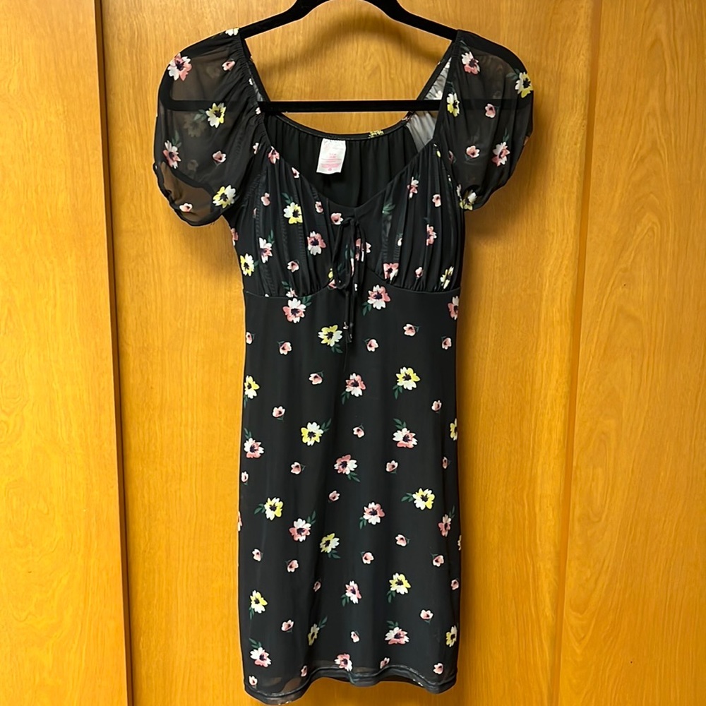 No boundaries black floral dress.